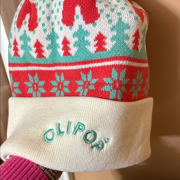 Women's Festive Knit Hat - Red, Green, and White - Picture 3 of 5
